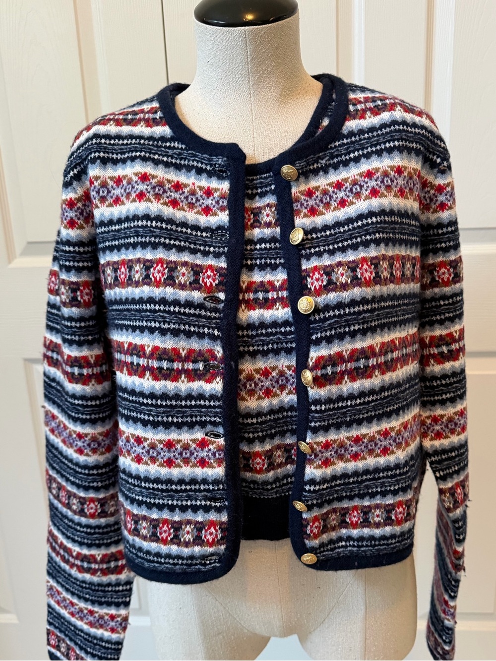 J. Crew Fair Isle Cropped Sweater and Vest Twinset Size Medium-Worn Once